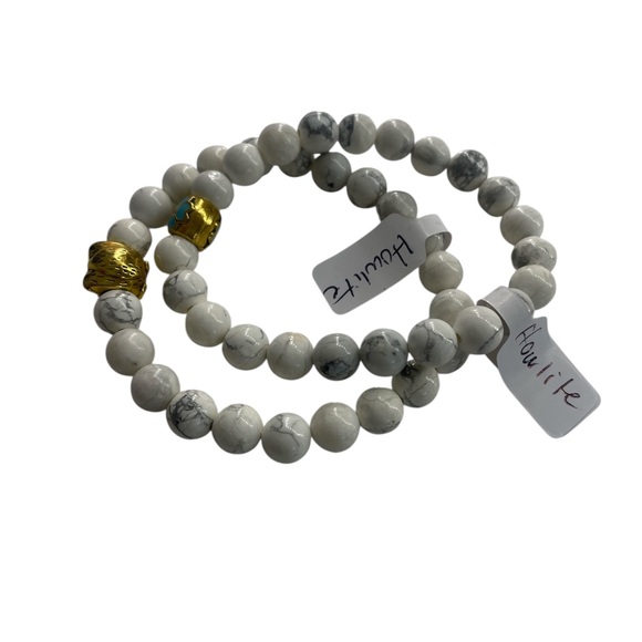 Howlite White,Grey, gemstone, Bracelet - Picture 4 of 7